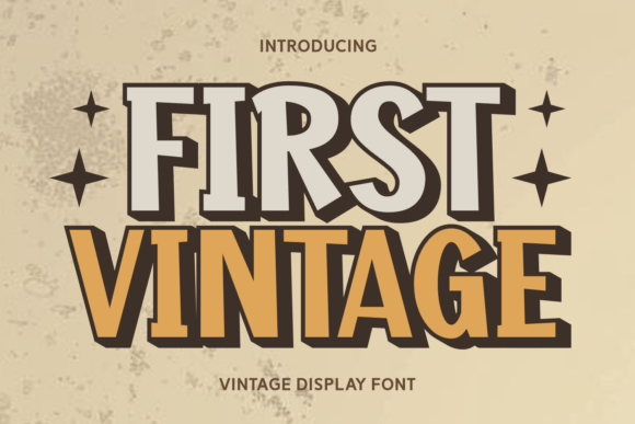 First Vintage Typeface for Handmade Product Branding