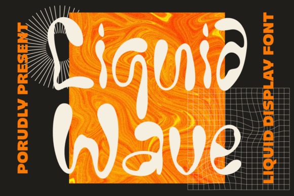 Liquid Wave Display Font for Creative Projects