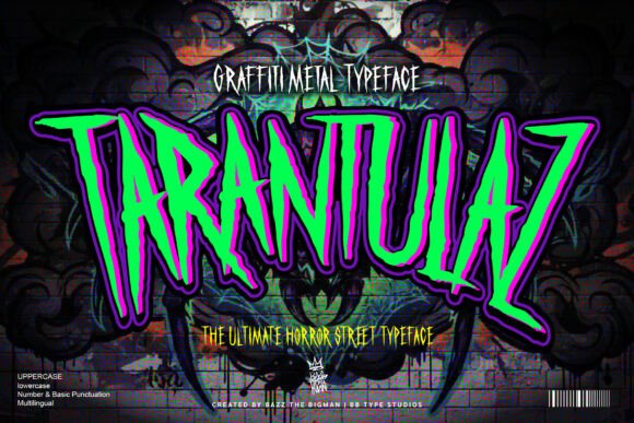 Tarantulaz Display Typeface Review for Bold Branding