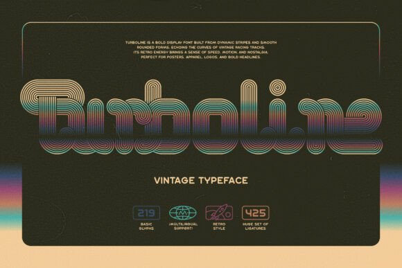 Turboline Typeface: Bold Retro Display Font for Branding